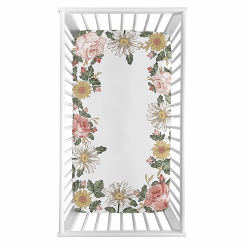 Vintage Floral Collection Photo Op Crib Sheet - alt image 1