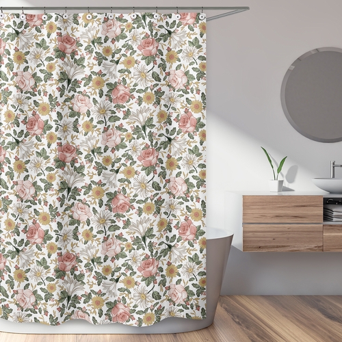 Vintage Floral Collection Shower Curtain - alt image 1