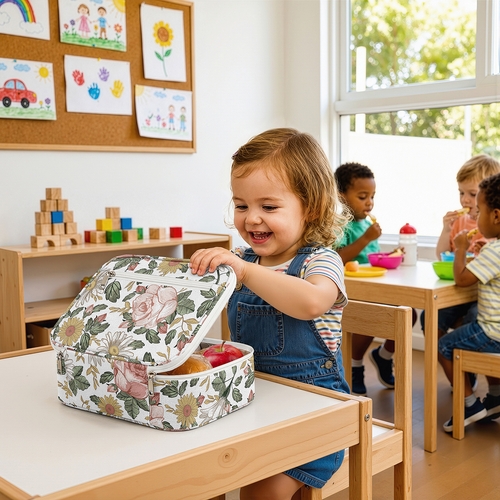 Vintage Floral Collection Small Kids Lunch Box - alt image 1