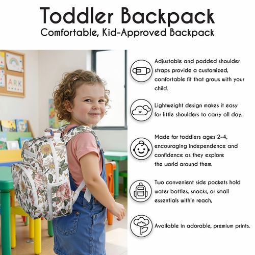 Vintage Floral Collection Small Toddler Backpack - alt image 1