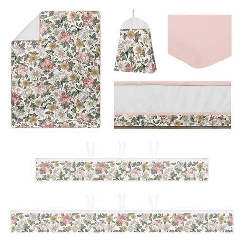 Vintage Floral Collection Sweet Jojo Designs 6 Piece Crib Bedding + BreathableBaby Breathable Mesh Liner - alt image 1
