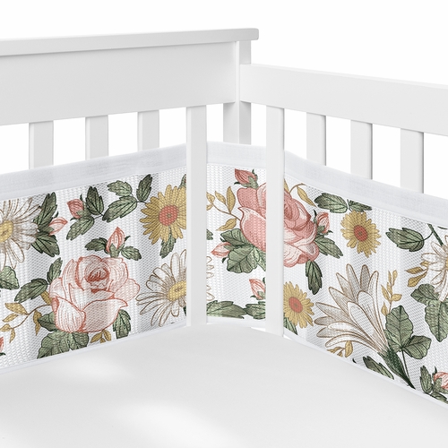 Vintage Floral Collection Sweet Jojo Designs 6 Piece Crib Bedding + BreathableBaby Breathable Mesh Liner - alt image 2