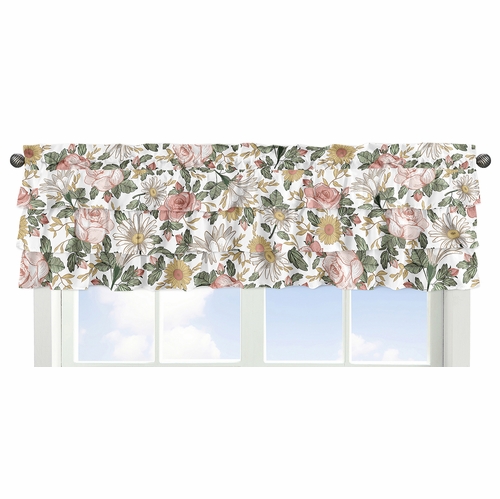 Vintage Floral Collection Tiered Window Valance