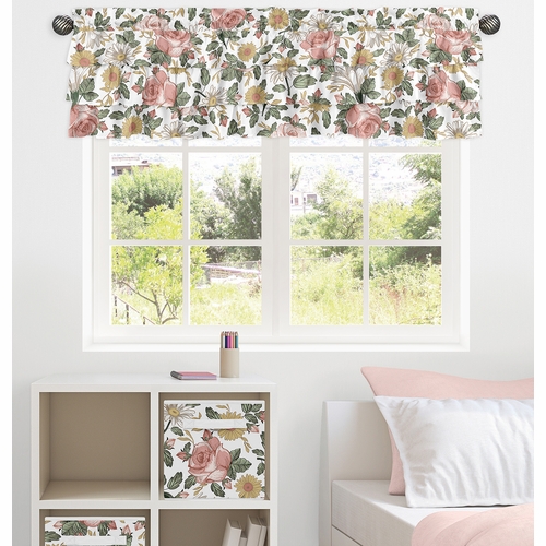Vintage Floral Collection Tiered Window Valance - alt image 1