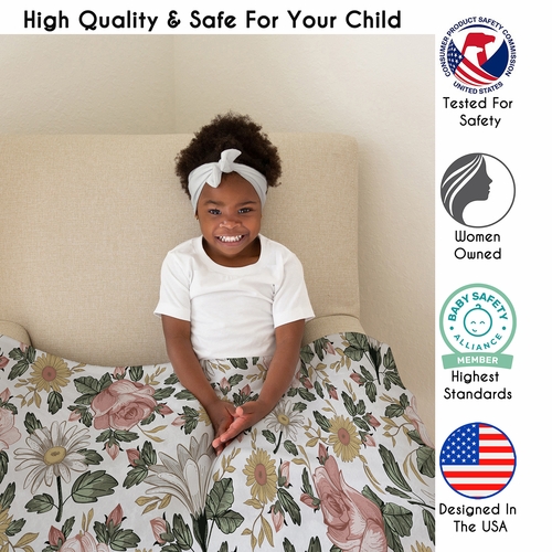 Vintage Floral Collection Toddler Blanket Baby Swaddle - alt image 1