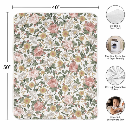 Vintage Floral Collection Toddler Blanket Baby Swaddle - alt image 2