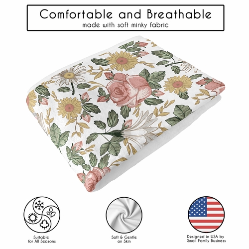 Vintage Floral Collection Toddler Blanket Baby Swaddle - alt image 4