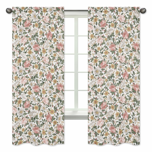 Vintage Floral Collection Window Panels - Set of 2