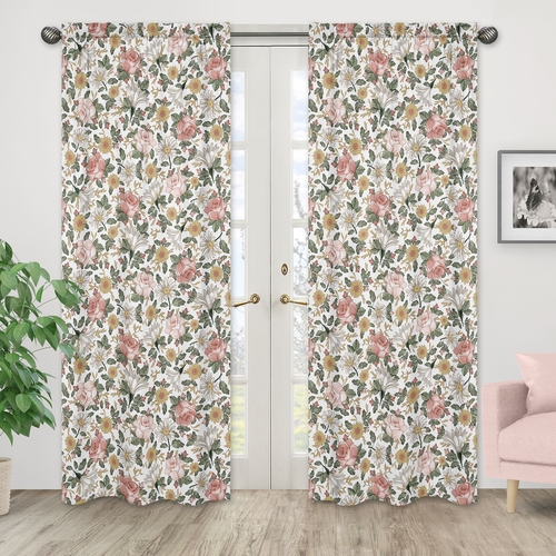 Vintage Floral Collection Window Panels - Set of 2 - alt image 1