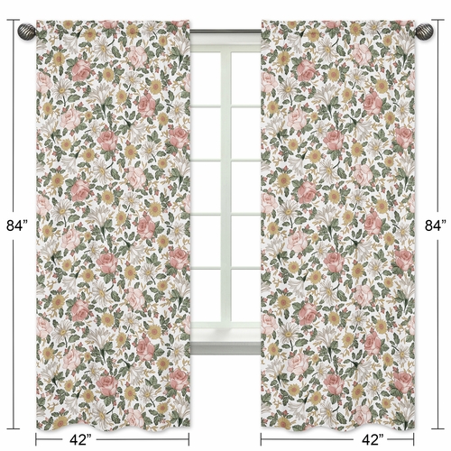 Vintage Floral Collection Window Panels - Set of 2 - alt image 4
