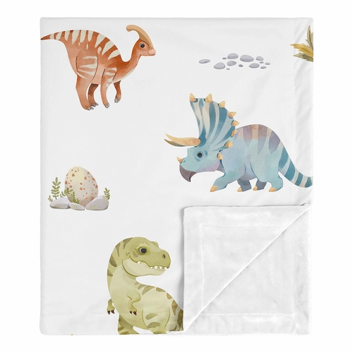 Watercolor Dinosaur Dino Collection Baby Blanket