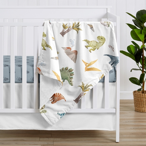 Watercolor Dinosaur Dino Collection Baby Blanket - alt image 1