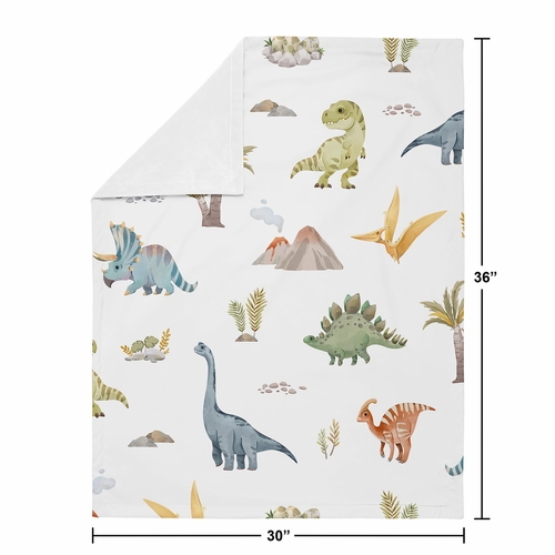 Watercolor Dinosaur Dino Collection Baby Blanket - alt image 3