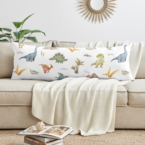 Watercolor Dinosaur Dino Collection Body Pillow Cover Case - alt image 2
