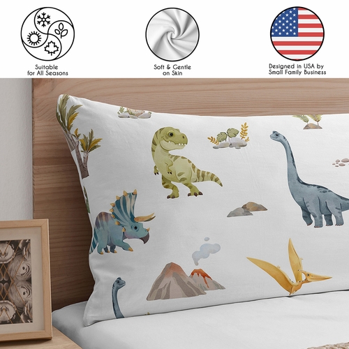 Watercolor Dinosaur Dino Collection Body Pillow Cover Case - alt image 3