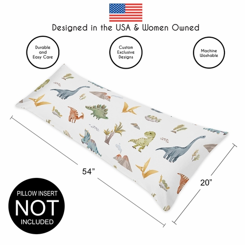 Watercolor Dinosaur Dino Collection Body Pillow Cover Case - alt image 5