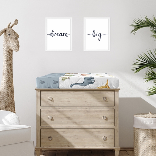 Watercolor Dinosaur Dino Collection Changing Pad Cover - alt image 1