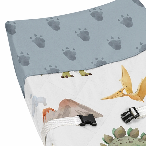 Watercolor Dinosaur Dino Collection Changing Pad Cover - alt image 3