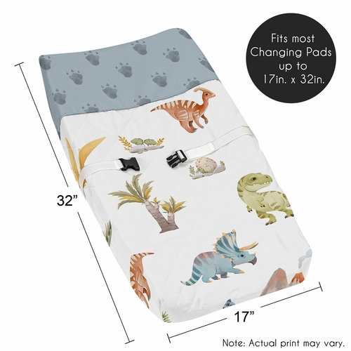 Watercolor Dinosaur Dino Collection Changing Pad Cover - alt image 4
