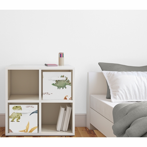 Watercolor Dinosaur Dino Collection Foldable Fabric Storage Bins - alt image 1