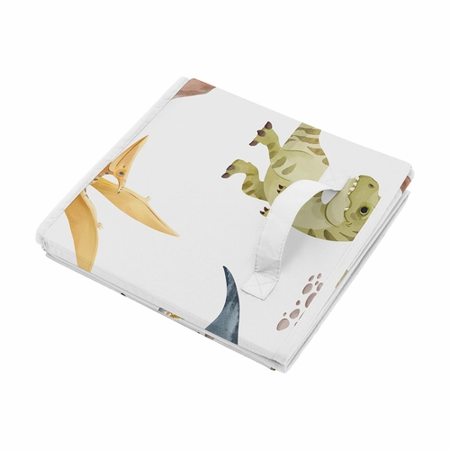 Watercolor Dinosaur Dino Collection Foldable Fabric Storage Bins - alt image 3