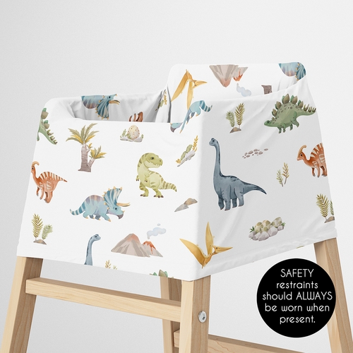 Watercolor Dinosaur Dino Collection Multi Use Baby Car Seat and Nursing Cover - alt image 4