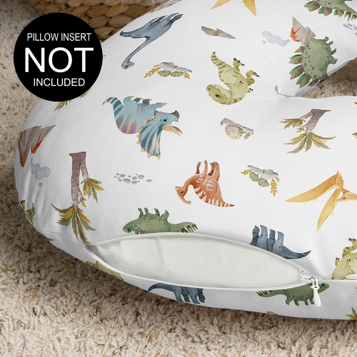Watercolor Dinosaur Dino Collection Nursing Breastfeeding Pillow Cover - alt image 2