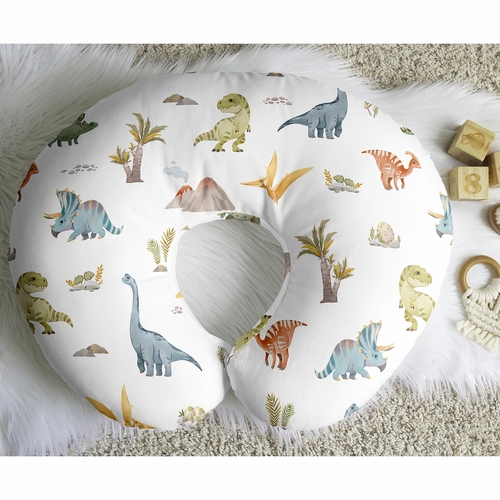 Watercolor Dinosaur Dino Collection Nursing Breastfeeding Pillow Cover - alt image 4