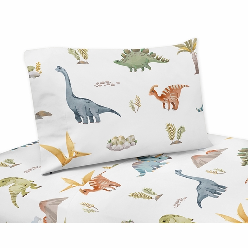 Watercolor Dinosaur Dino Collection Queen Sheet Set