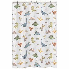 Watercolor Dinosaur Dino Collection Shower Curtain