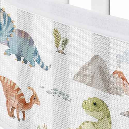 Watercolor Dinosaur Dino Collection Sweet Jojo Designs + BreathableBaby Breathable Mini Mesh Crib Liner - alt image 4