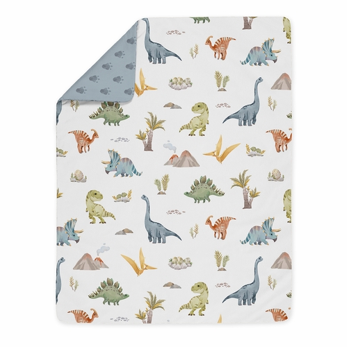 Watercolor Dinosaur Dino Collection Toddler Bedding - alt image 3