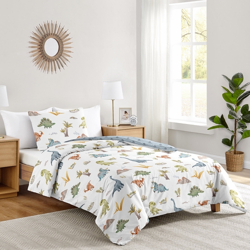 Watercolor Dinosaur Dino Collection Twin Bedding - alt image 1