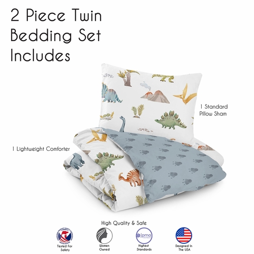 Watercolor Dinosaur Dino Collection Twin Bedding - alt image 4