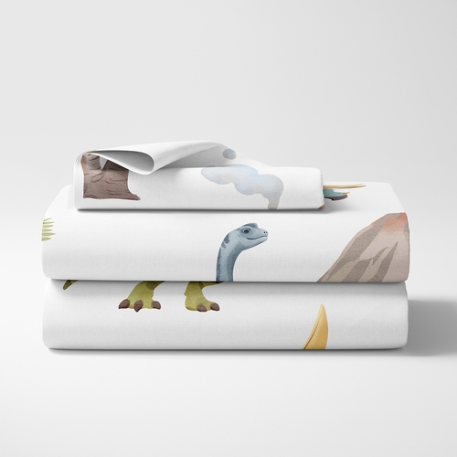 Watercolor Dinosaur Dino Collection Twin Sheet Set - alt image 1