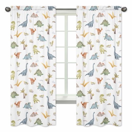 Watercolor Dinosaur Dino Collection Window Panels - Set of 2