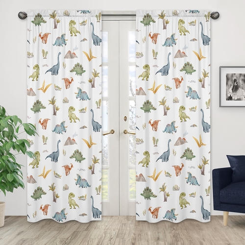 Watercolor Dinosaur Dino Collection Window Panels - Set of 2 - alt image 1