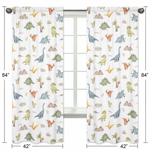 Watercolor Dinosaur Dino Collection Window Panels - Set of 2 - alt image 4