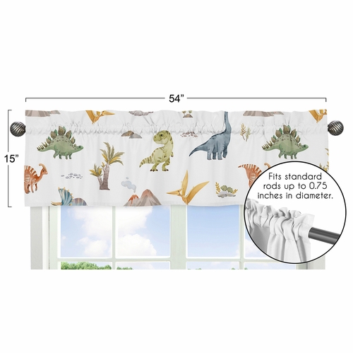 Watercolor Dinosaur Dino Collection Window Valance - alt image 4