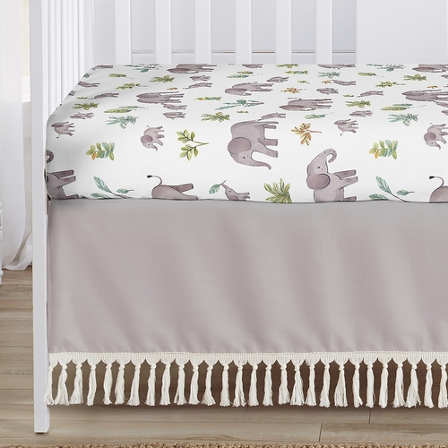 Watercolor Elephants Collection 4 Piece Crib Bedding - alt image 3