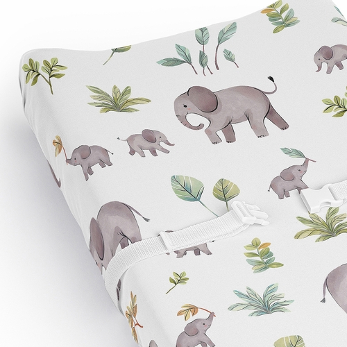 Watercolor Elephants Collection Changing Pad Cover Sheet - alt image 3
