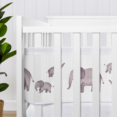 Watercolor Elephants Collection Sweet Jojo Designs + BreathableBaby Breathable Mesh Crib Liner Pad - alt image 3