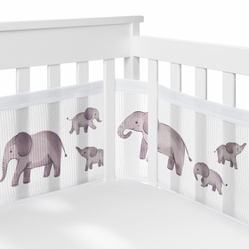 Watercolor Elephants Collection Sweet Jojo Designs + BreathableBaby Breathable Mesh Crib Liner Pad