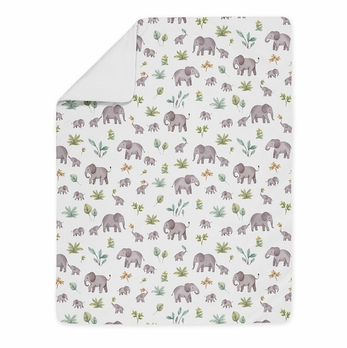 Watercolor Elephants Collection Toddler Bedding - alt image 3