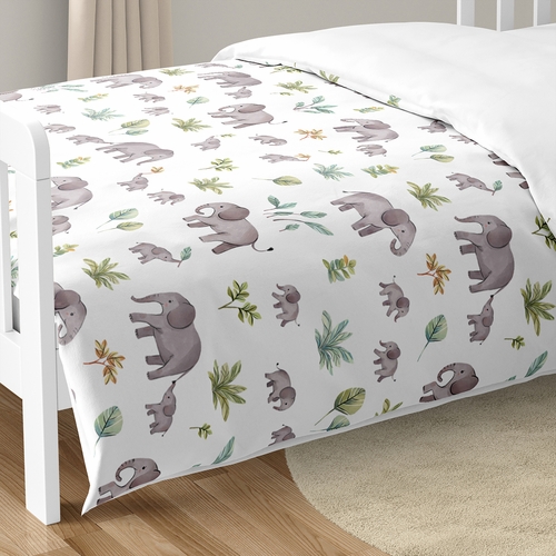 Watercolor Elephants Collection Toddler Bedding - alt image 5