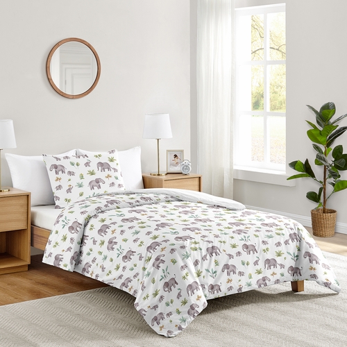 Watercolor Elephants Collection Twin Bedding - alt image 1