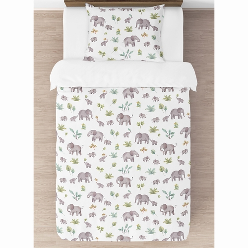 Watercolor Elephants Collection Twin Bedding - alt image 2