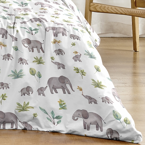 Watercolor Elephants Collection Twin Bedding - alt image 5