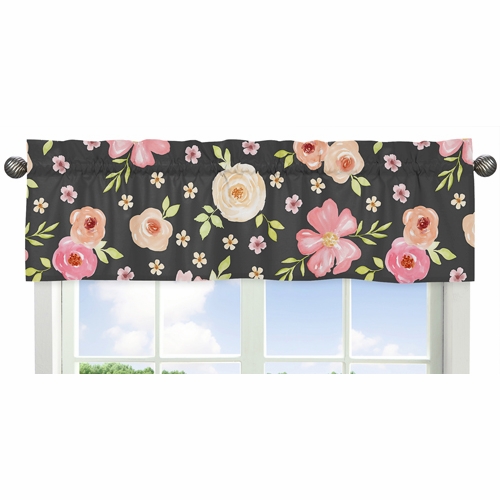 Watercolor Floral Black and Pink Collection Twin Bedding - alt image 3