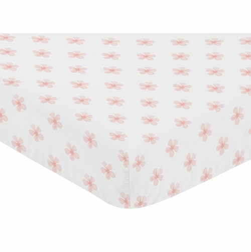 Watercolor Floral Burgundy Wine and Pink Collection Crib Sheet - Flower Blossom - alt image 2